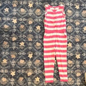 Joules Pink and White Striped Girls Romper 5